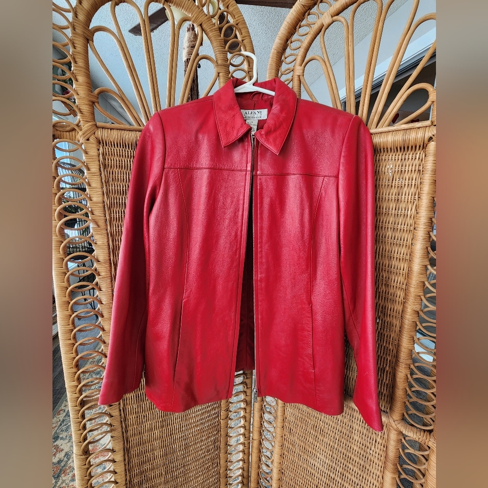 Genuine leather alfani jacket